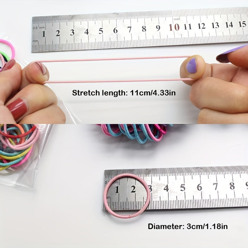 100pcs Multicolor Hair Ties Ponytail Holder for Baby Girls