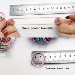 100pcs Multicolor Hair Ties Ponytail Holder for Baby Girls