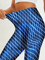 Glitter Argyle Print High Rise Slim Fit Leggings