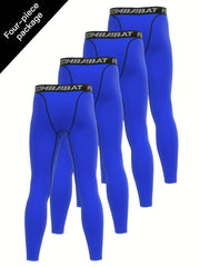 Men's Solid Leggings Active Sports Compression Pants