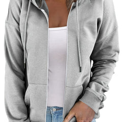 Oversized Zip Up Long Sleeve Hoodie