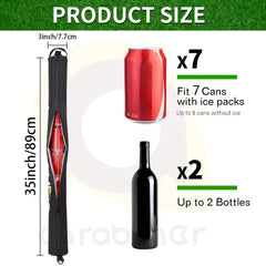 Golf Can Cooler Bag Beer Sleeve Holds 7 Cans Or 2 Bottles
