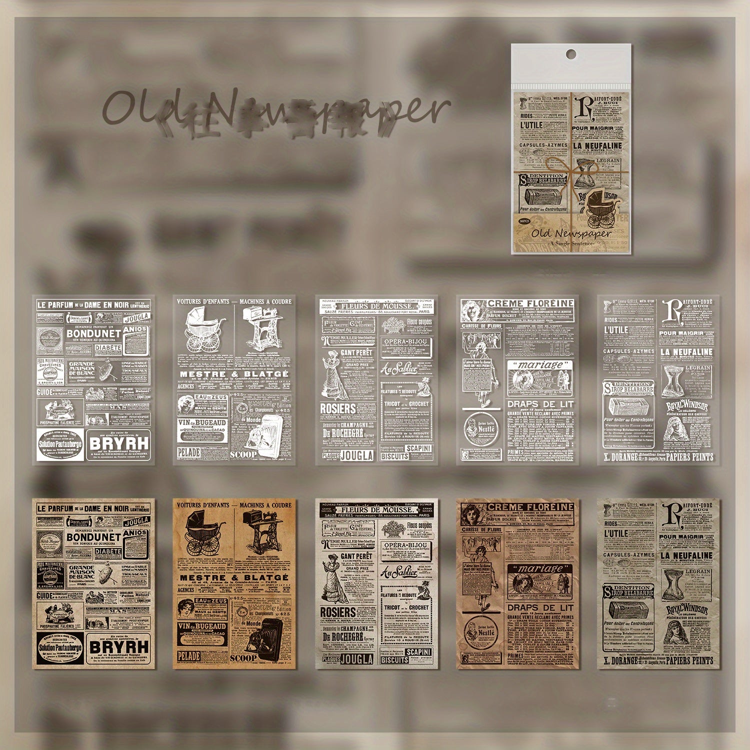 30 Sheets Vintage Letter Collage DIY Paper Pack