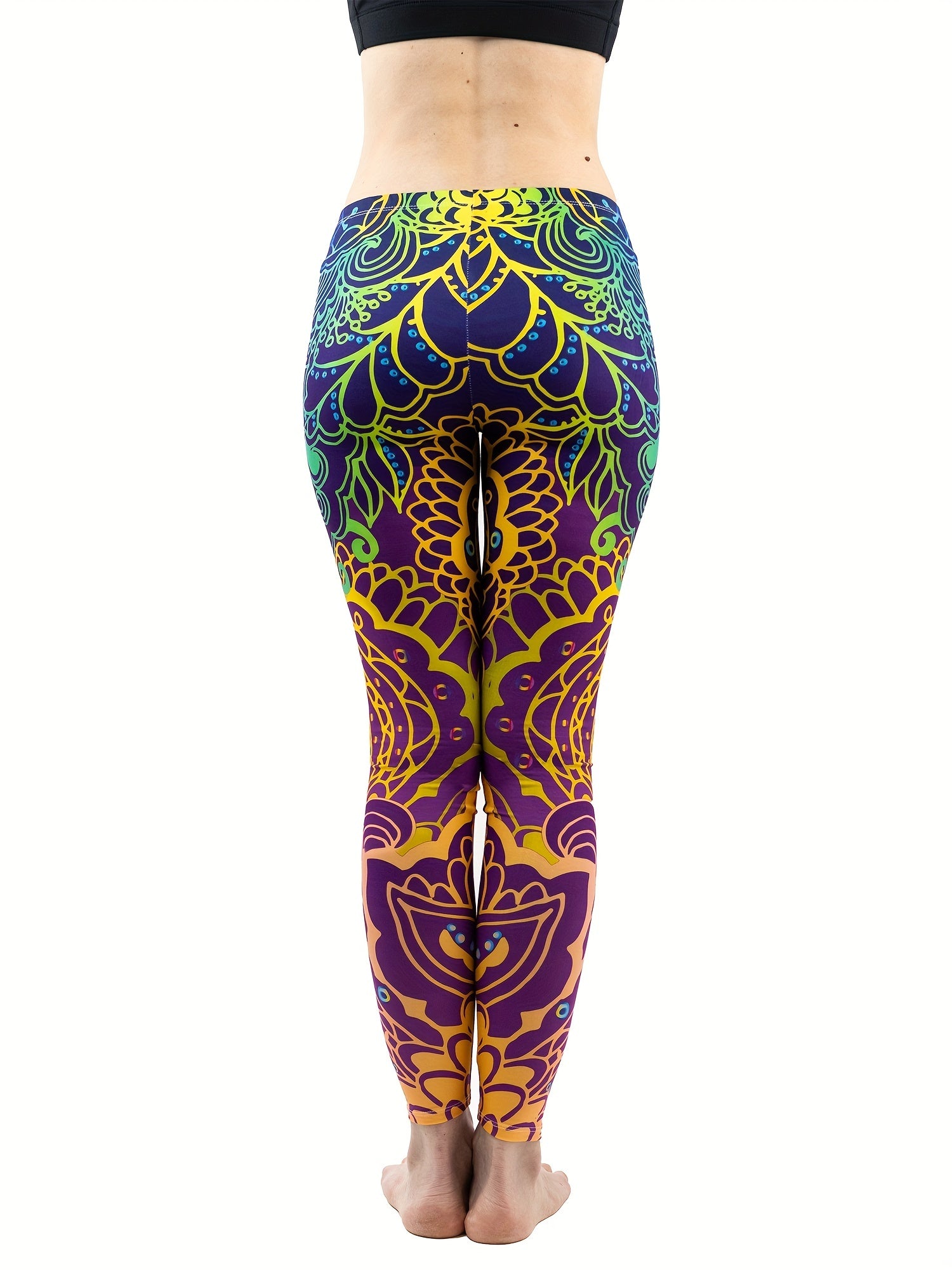 Graphic Print Skinny Leggings Casual Stretchy Leggings Women's Clothing