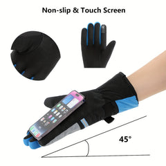 Thickened Sports Gloves Windproof Reflective Cycling Skiing Winter Warm Gloves