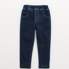 Boys Thickened Denim Pants With Pocket