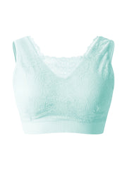 Floral Jacquard Lace Seamless Plus Size Bra High Stretch