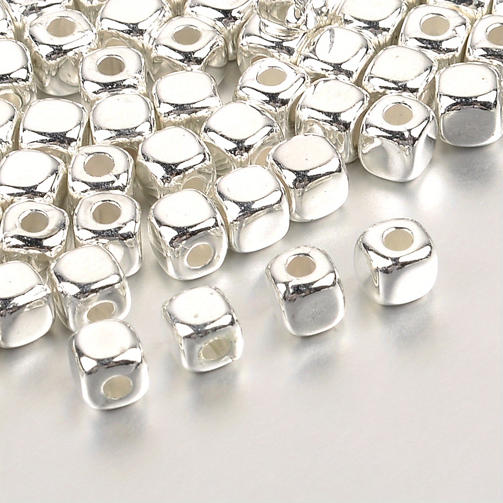 100pcs 3 4mm CCB Square Loose Spacer Beads Rose Golden Seed Beads