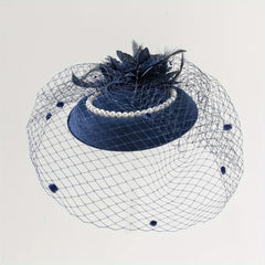 Feather Mesh Veil Fascinators Pillbox Hat 20s Vintage Tea Party Fascinator