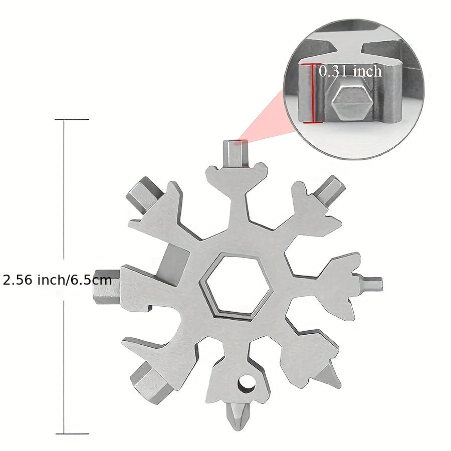 18 in 1 Snow Tool Card Multifunctional Snow Screwdriver Snow Wrench & Snowflake