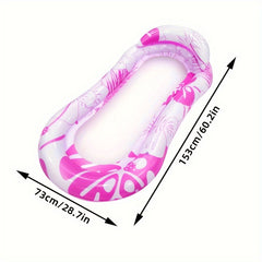 Pink Inflatable Floating Bed with Backrest Swimming Float