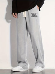 Men's Cotton Sweatpants Solid Loose Fit Drawstring Pants