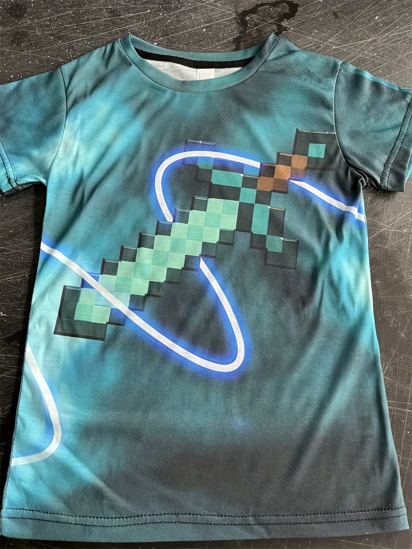 Boys Sword Graphic T-Shirt - Slim Fit Tee for Casual & Outdoor Wear