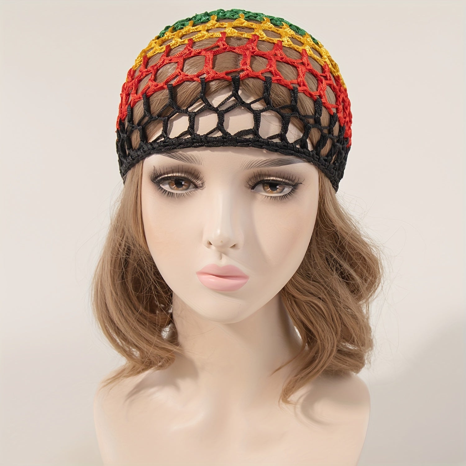 Mesh Crochet Hair Net Knit Snood Hat for Women