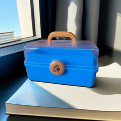 Portable 3-Layer Plastic Storage Box for First Aid & Medicine