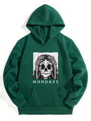 Monday Skull Pattern Smart Hoodie For Girls