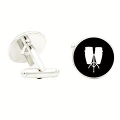 Musical Instrument Glass Gem Cufflinks Accordion Violin Piano Cuff Link