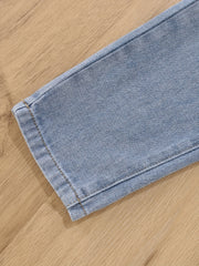 High Waist Tapered Ripped Jeans, Regular Fit