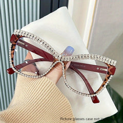 Clear Lens Rhinestone Square Frame Eyeglasses