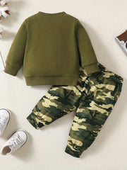 Baby Boys Camo Outfit Sweatshirts & Pants Set