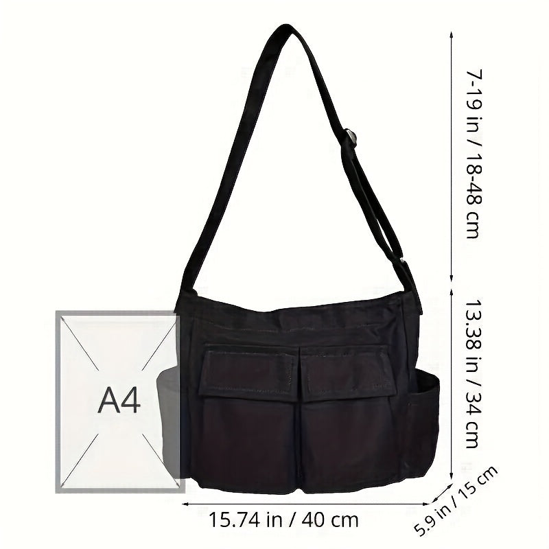 Casual Solid Crossbody Bag Hobo Bag With Pockets