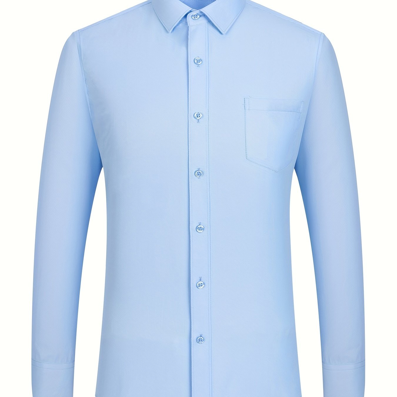 Men's Casual Long Sleeve Shirt with Chest Pocket