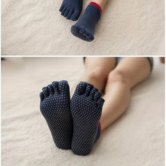 5 Toe Split Dance Socks Non Slip Short Calf Socks