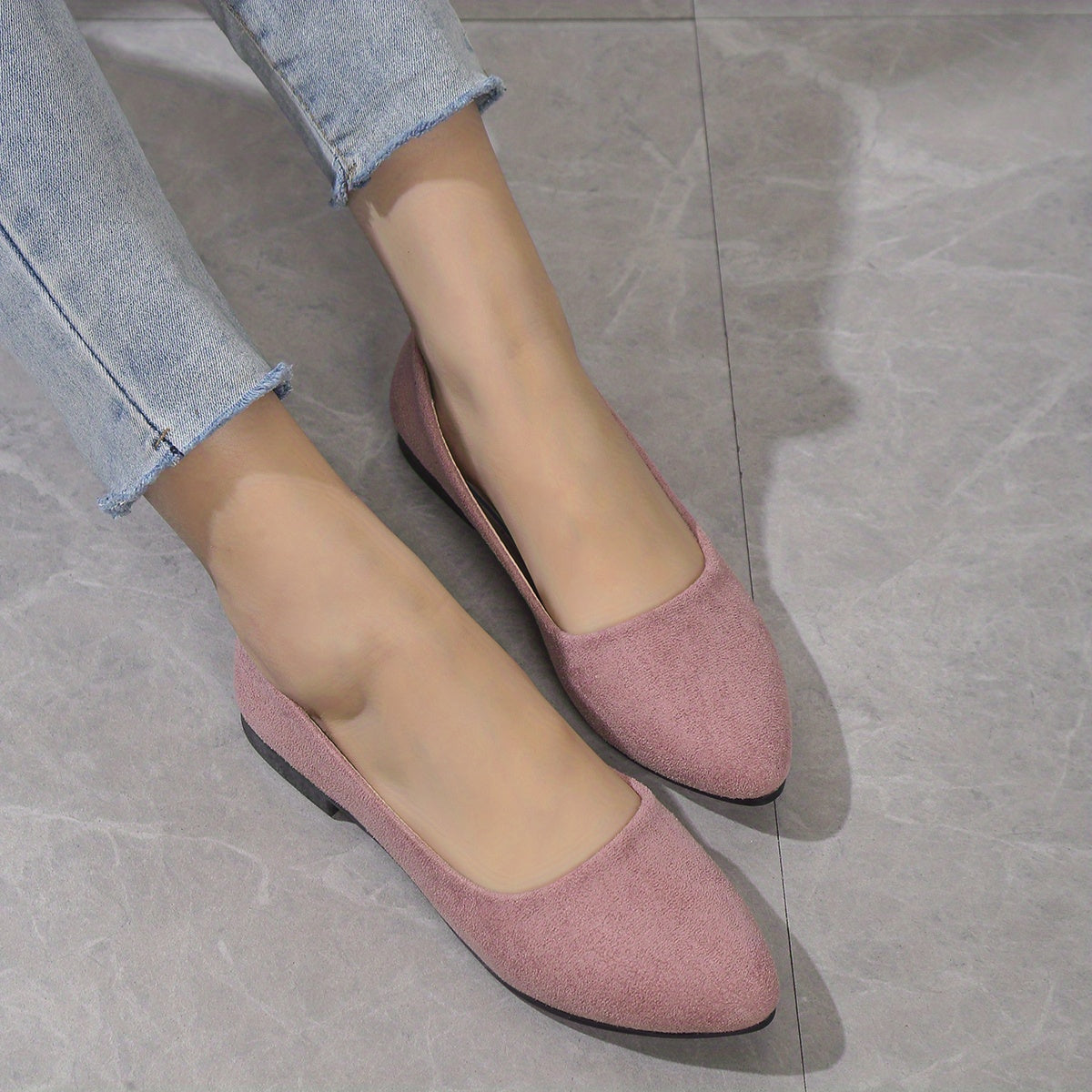 Women's Pointed Toe Ballet Flats Soft Sole Slip On Shoes