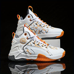 Boy's Block Basketball Shoes Non Slip Sneakers, Lace Up, Indoor Outdoor Training