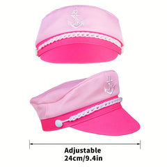 Pink Sailor Hat Halloween Cosplay Captain Cap Adjustable Party Hat