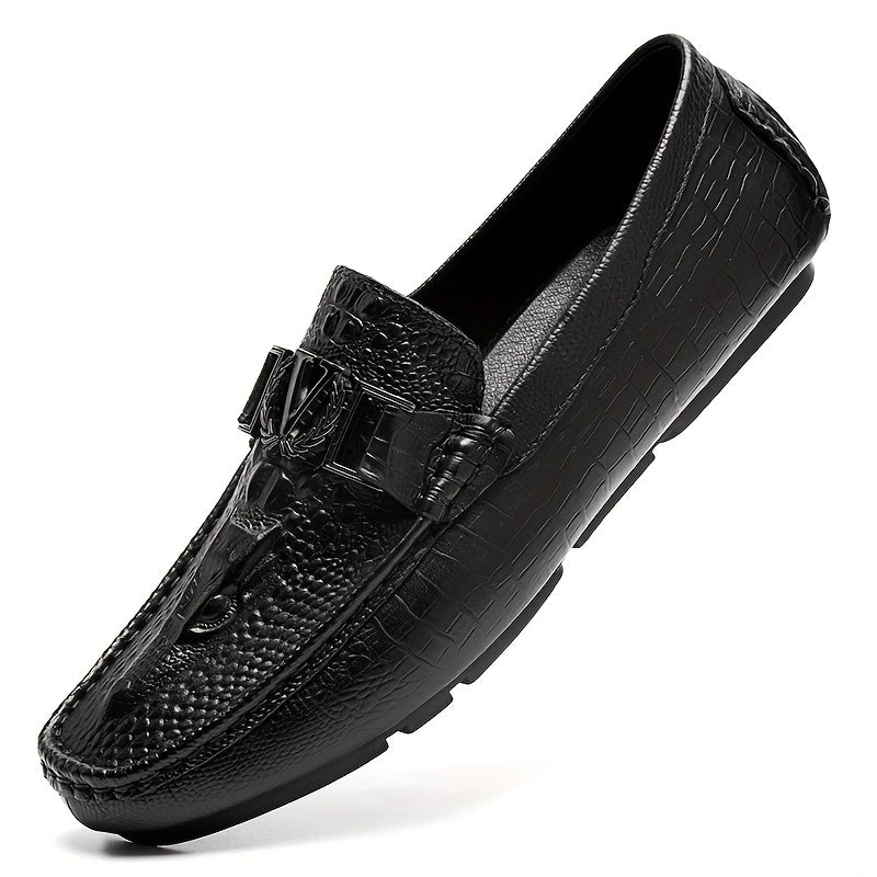 Men's Crocodile Pattern Horsebit Loafers Smart Casual Shoes