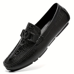 Men's Crocodile Pattern Horsebit Loafers Smart Casual Shoes