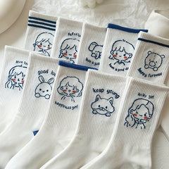 10 Pairs Cartoon Pattern Socks for Women