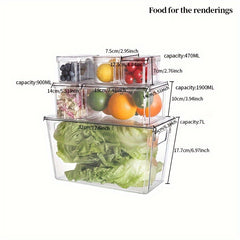 6pcs Refrigerator Storage Box Transparent Food Fresh keeping Box