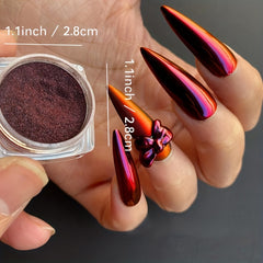 Holographic Red Magic Mirror Nail Powder Purple Nail Art Pigment