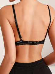 Lace Wireless Bra Letter Print Lingerie
