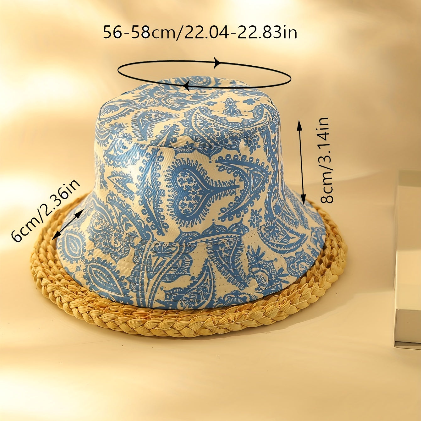 Paisley Print Reversible Bucket Hat for Women