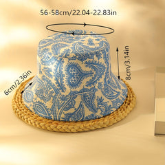 Paisley Print Reversible Bucket Hat for Women
