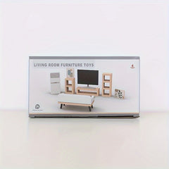 Wooden Furniture Set for Pretend Play - Kitchen, Bedroom & Bathroom Accessories