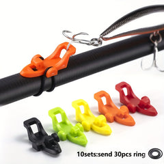 10pcs Fishing Hook Keeper Rod Holder with Elastic Rings