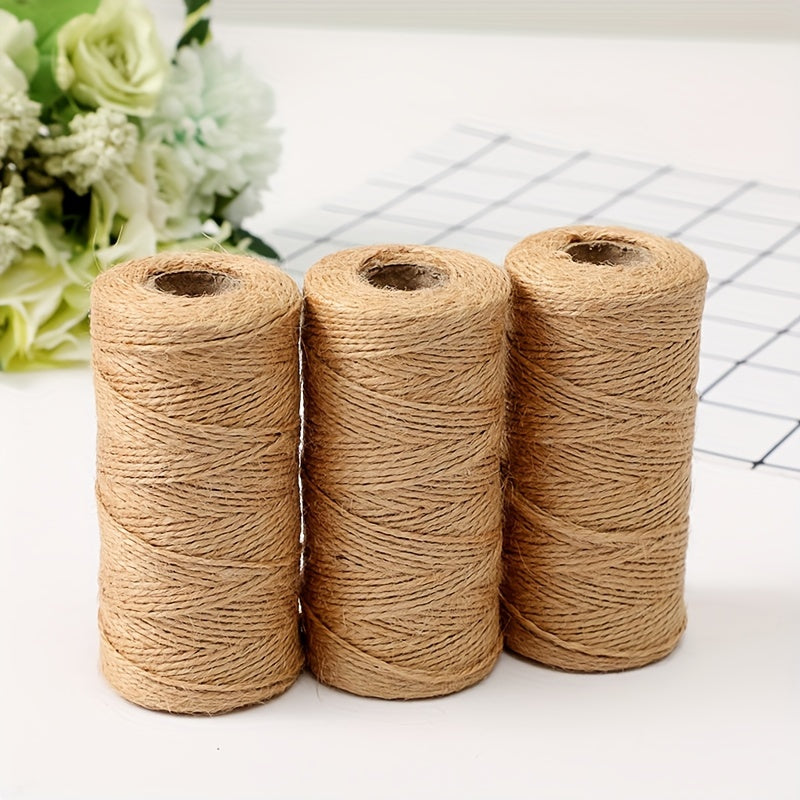 100m 2mm Jute Rope Twine DIY Craft Decoration Packaging Bundle Bottle Jar Wrappi