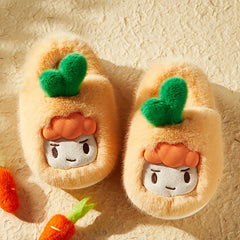 Girls' Cartoon Furry House Shoes Lightweight Non Slip Soft Bottom Walking Shoes