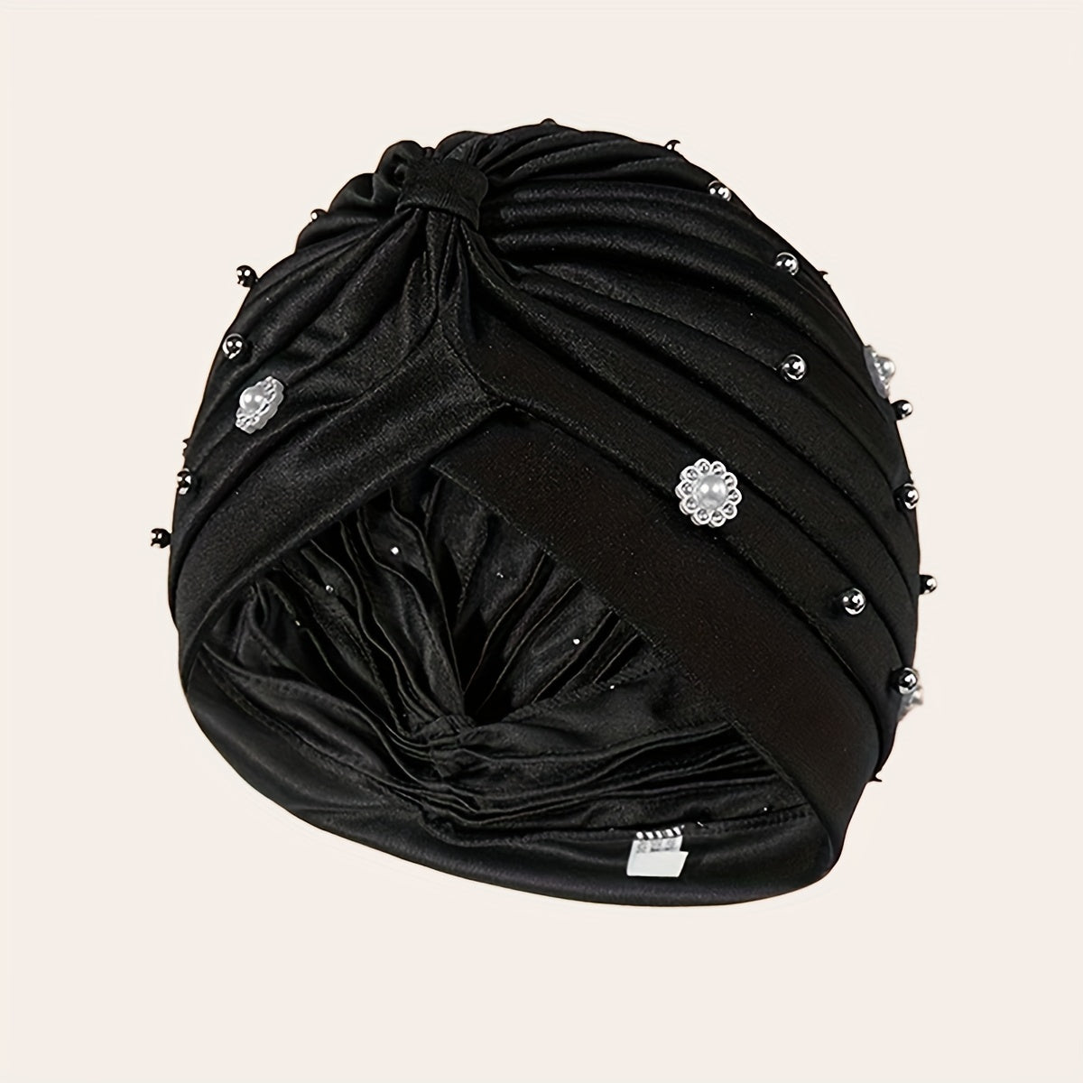Faux Pearl Beads Hair Wraps Turban Head Scarf Beanie Cap