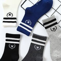 5 Pairs Boys Kids Breathable Crew Socks Spring Autumn