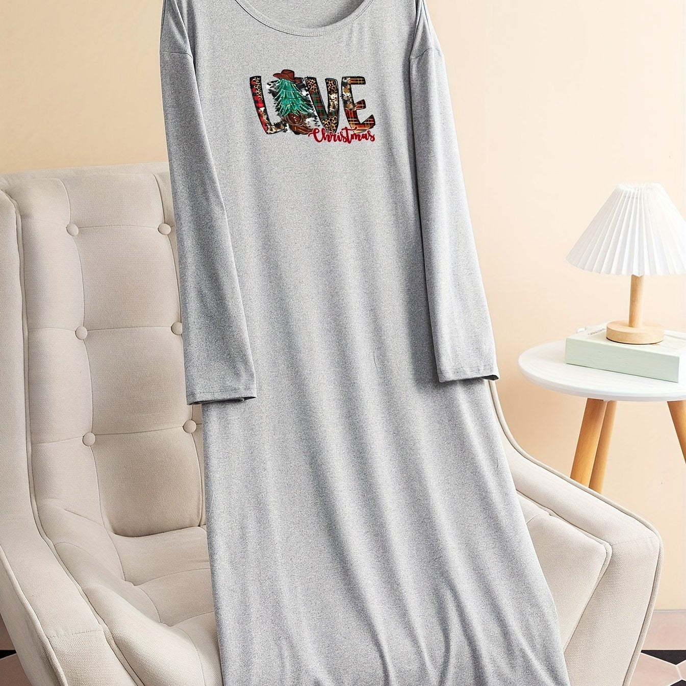 Christmas Lounge Dress Women's Plus Long