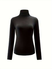 Soft Turtleneck Thermal Underwear Top Slim Fit Plush Women's Lingerie