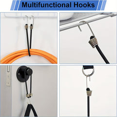 15pcs 25.4cm Mini Bungee Cords with Steel Hooks for Tarp Covers