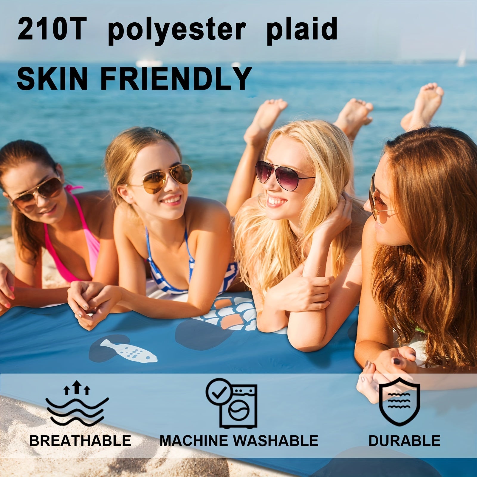 Waterproof Sandproof Beach Blanket Mat Oversized Portable Camping Blanket