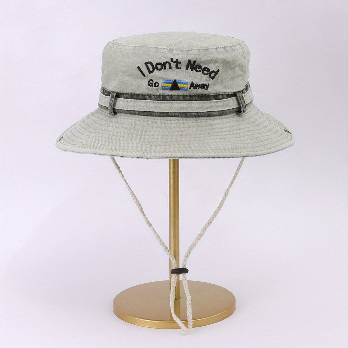 Embroidered Drawstring Bucket Hat Cowboy Hat