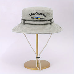 Embroidered Drawstring Bucket Hat Cowboy Hat
